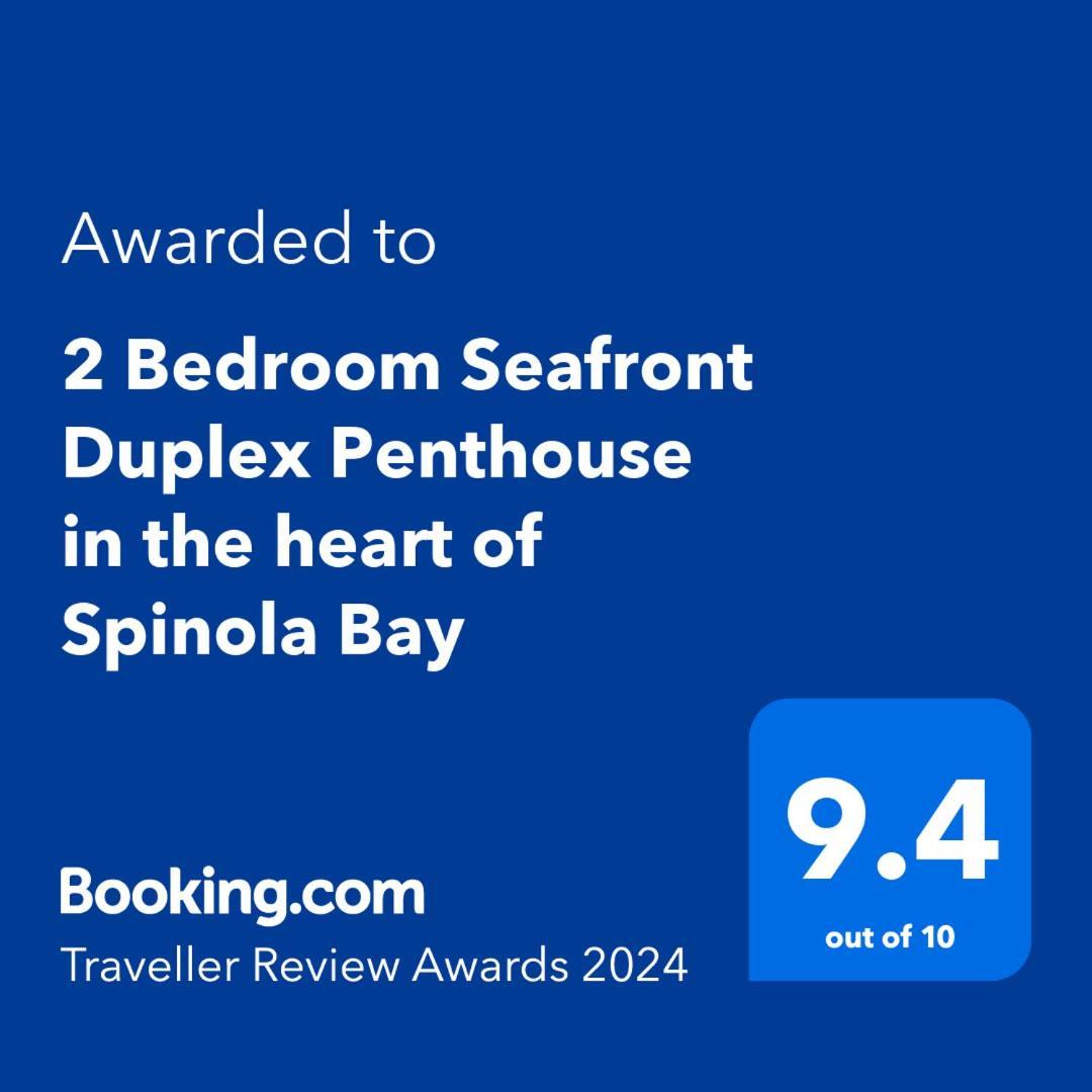 2 Bedroom Seafront Duplex Penthouse In The Heart Of Spinola Bay San Ġiljan Exterior foto